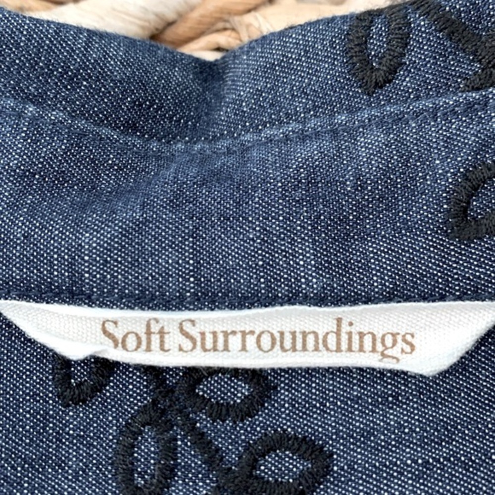 Soft Surroundings Papyrus Embroidered Tencel Shirt - Picture 9 of 11